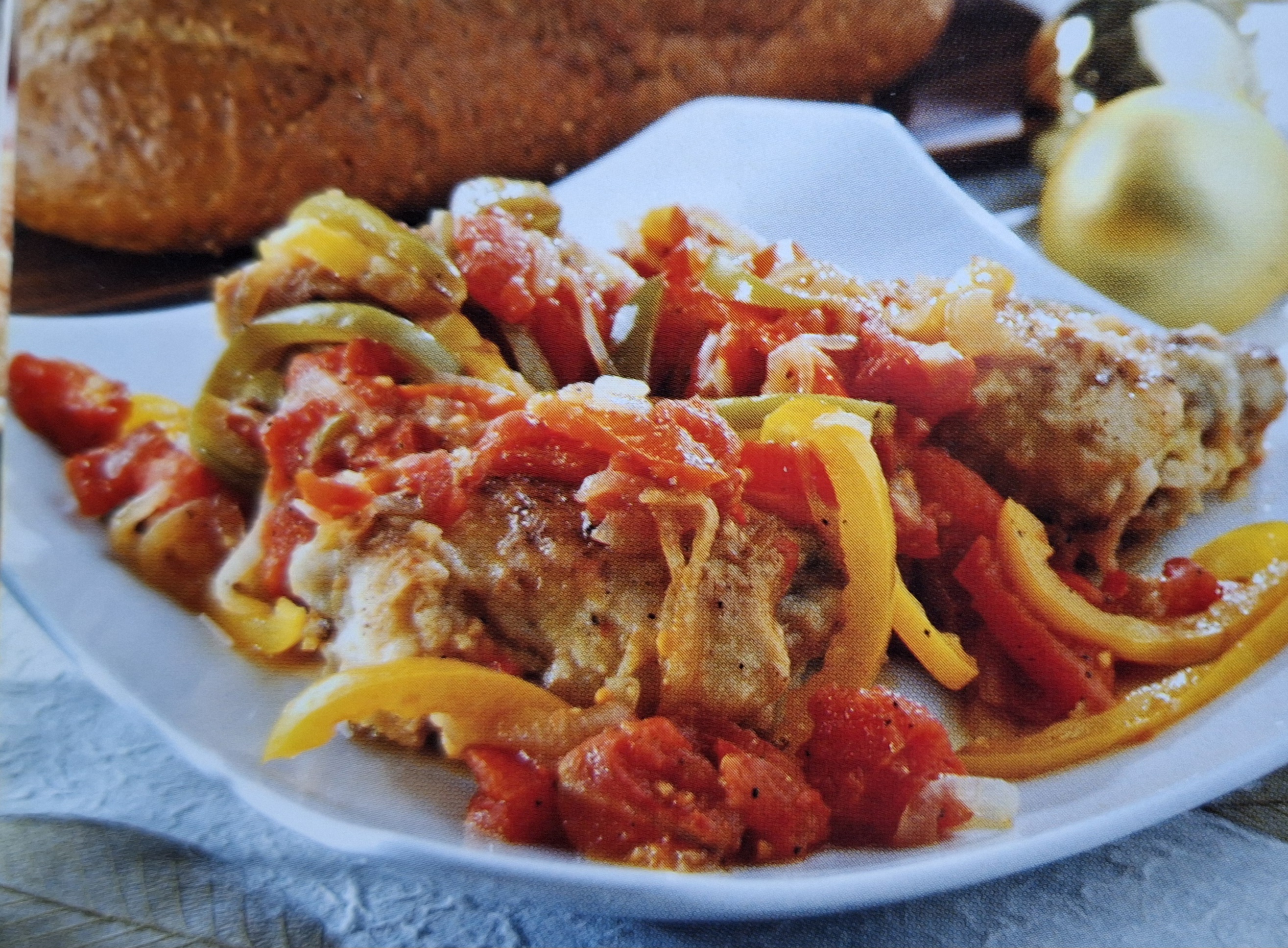 Muslos con pimientos 	