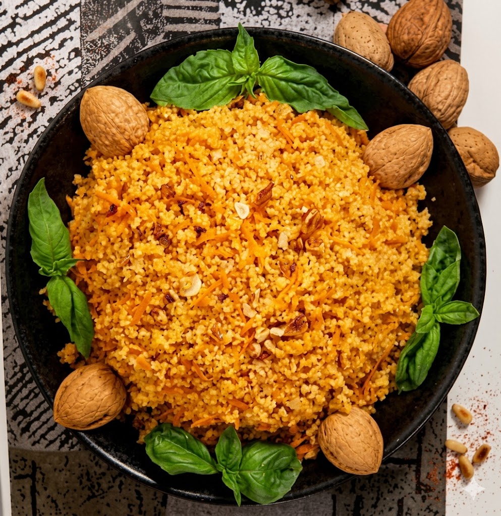 Trigo sarraceno con albahaca y nueces