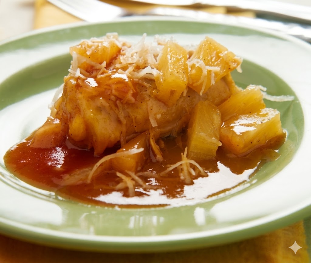 Pollo con piña y coco