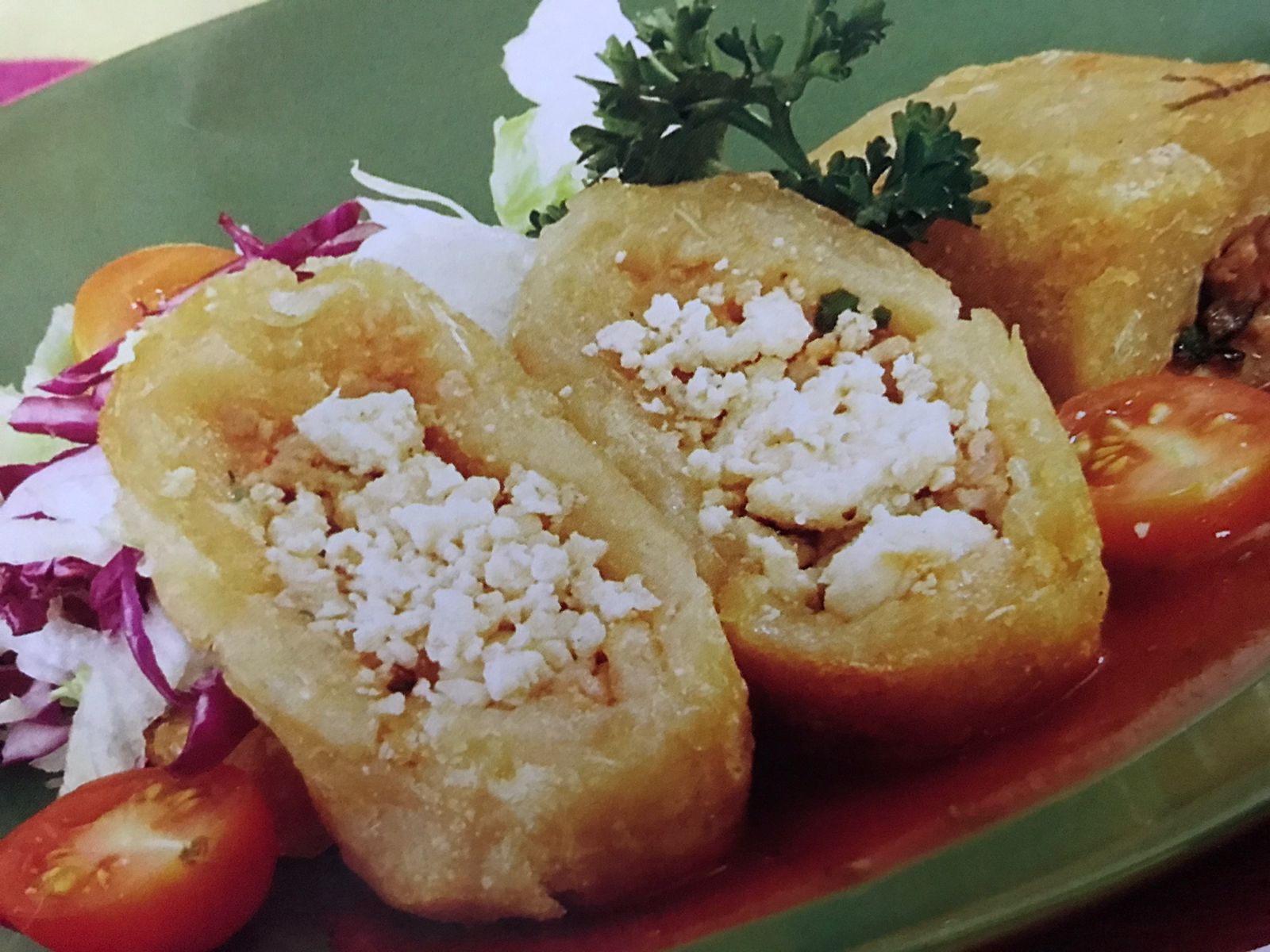 Croquetas de papa rellenas de pollo