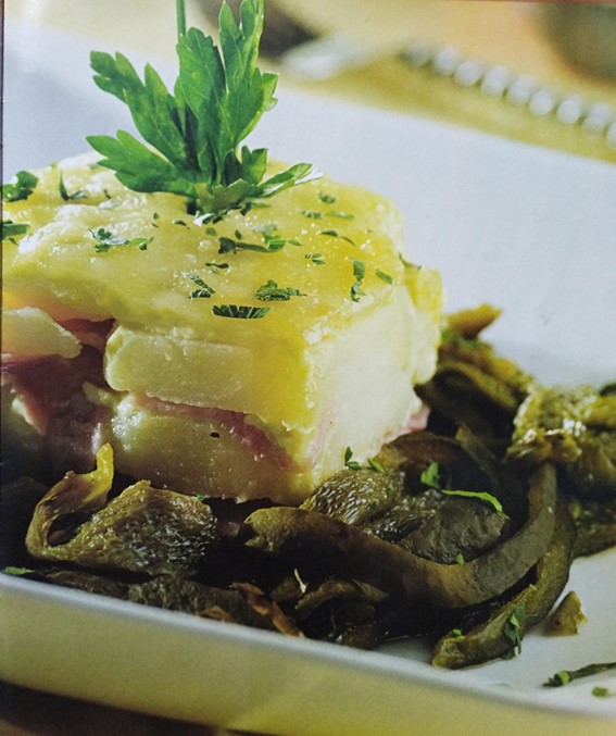 Gratín de papas espirar y calabacitas