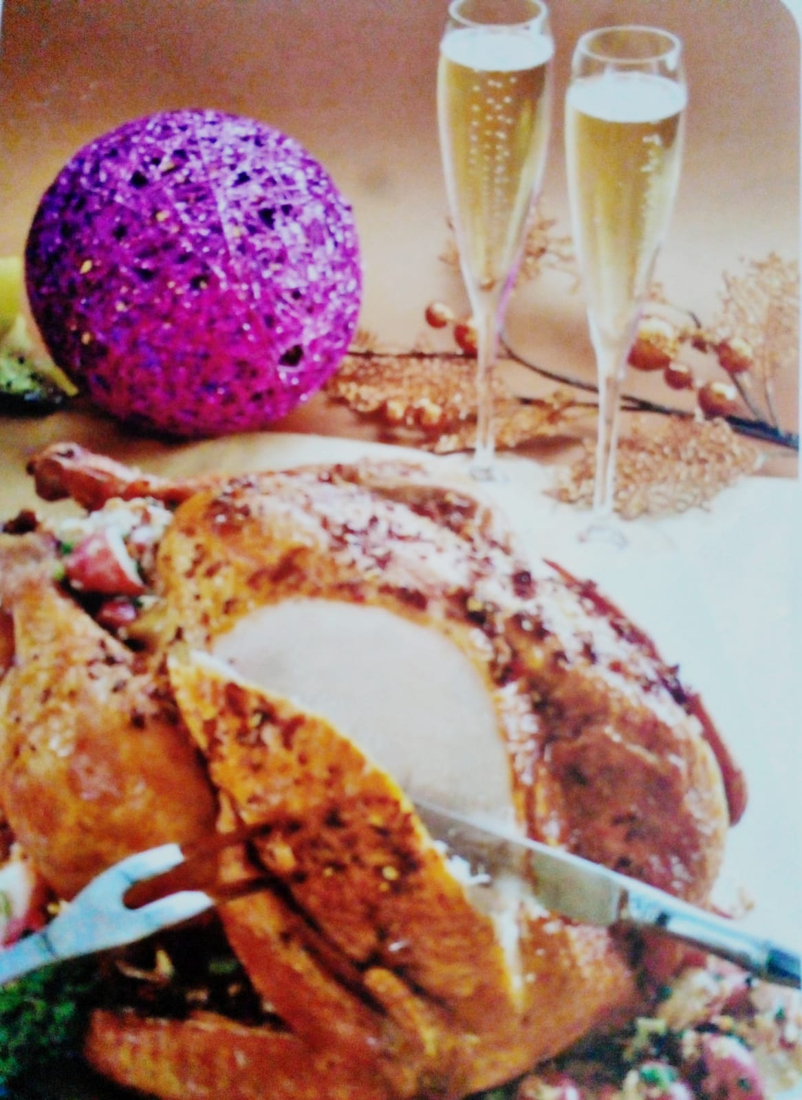 Pollo con papas al brandy 